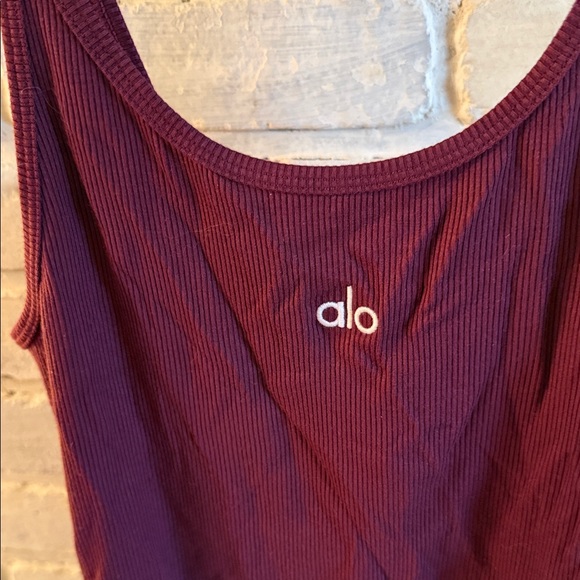 Alo Yoga Burgundy Ribbed Prosper Tank - Picture 4 of 8